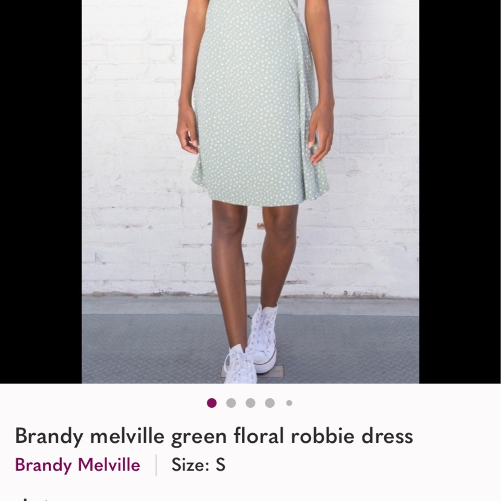 Brandy Melville Green Floral Dress